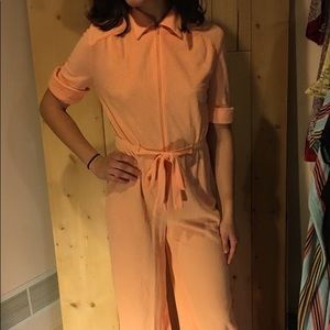 Orange/creamsicle Terrycloth jumpsuit